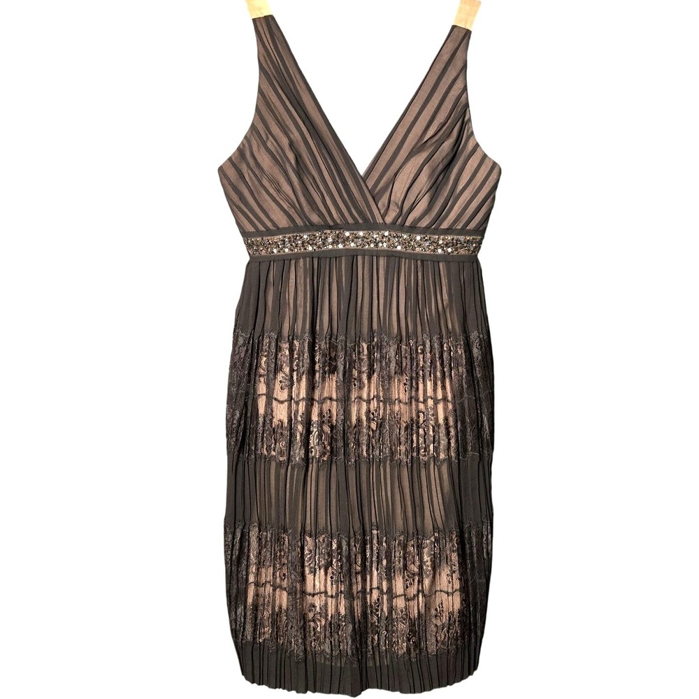 Dark Romantic Silk Y2K Dress Whimsigoth 0 Black Pleated‎ Lace Beaded Gothic Glam